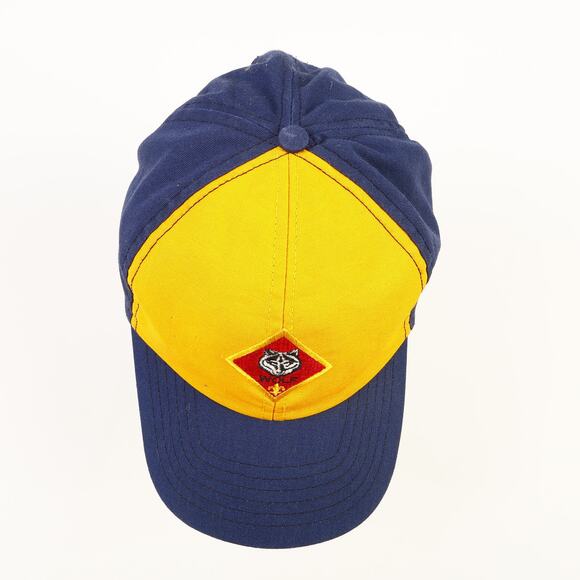 Vintage BSA Boy Cub Scouts Wolf Badge Patch Snapback Packable Hat Blue Yellow - Picture 3 of 9
